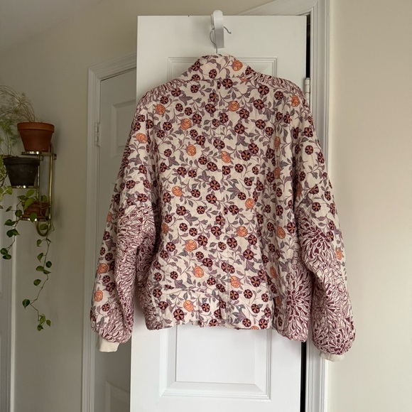 Anthropologie Saturday Sunday Boho Quilted Floral Bomber Jacket - Size Large - Picture 4 of 7